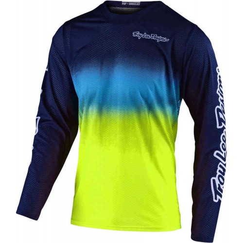 CAMISOLA TROY LEE DESIGNS 2021 GP AIR STAIN'D - NAVY / AMARELO